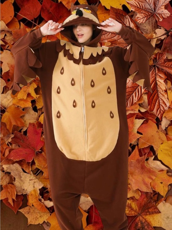 Other - Halloween Brown Owl Adults Onesie - Cozy Hooded Jumpsuit